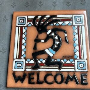 6x6 hand, painted tile, signed by the artist